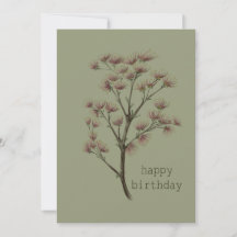 Tarjeta de felicitación de cumpleaños botánica