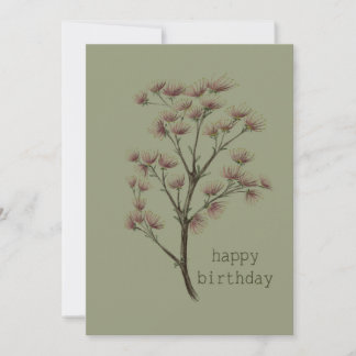 Tarjeta de felicitación de cumpleaños botánica