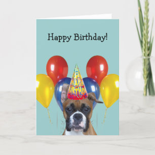 Tarjeta de felicitación de cumpleaños Boxer