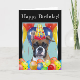 Tarjeta de felicitación de cumpleaños Boxer