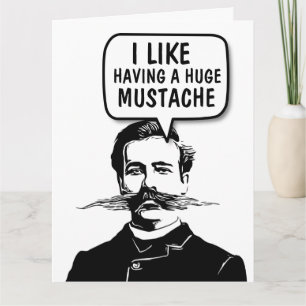 Tarjeta de felicitación de cumpleaños con bigote d