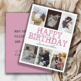Tarjeta de felicitación de cumpleaños con collage 