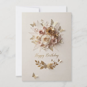 Tarjeta de felicitación de cumpleaños con flores d