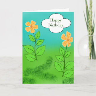 Tarjeta de felicitación de cumpleaños con flores l