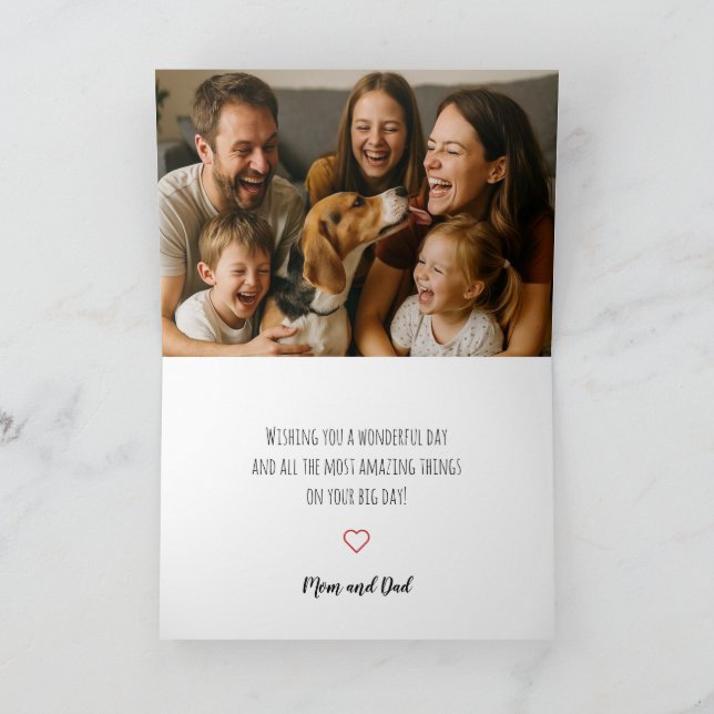Tarjeta de felicitación de cumpleaños con foto per (Interior)