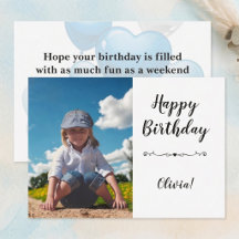 Tarjeta de felicitación de cumpleaños con foto per