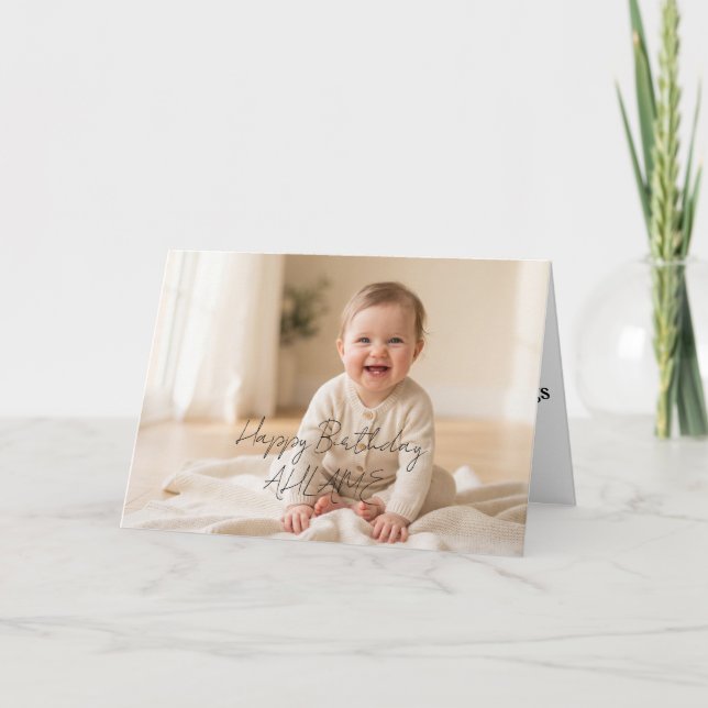 Tarjeta de felicitación de cumpleaños con foto per (Anverso)