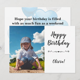 Tarjeta de felicitación de cumpleaños con foto per