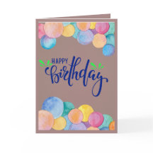 Tarjeta de felicitación de cumpleaños con globo ae