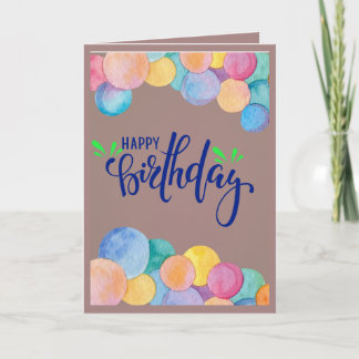 Tarjeta de felicitación de cumpleaños con globo ae