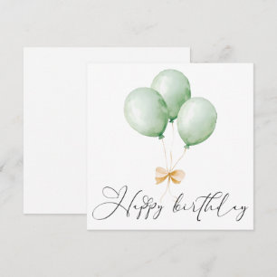 Tarjeta de felicitación de cumpleaños con globos y