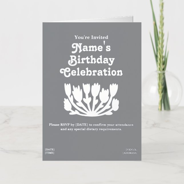 Tarjeta de felicitación de cumpleaños con lámina p (Anverso)