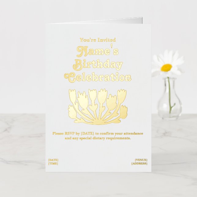 Tarjeta de felicitación de cumpleaños con lámina p (Flor pequeña)