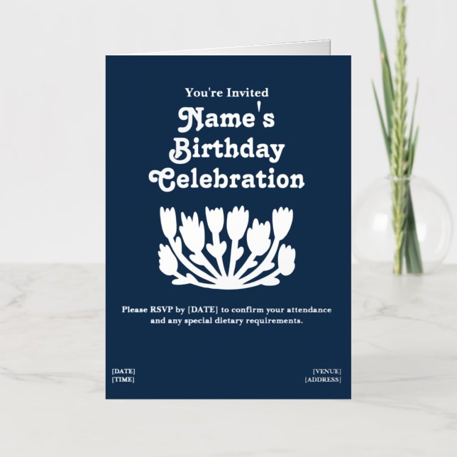 Tarjeta de felicitación de cumpleaños con lámina p (Anverso)