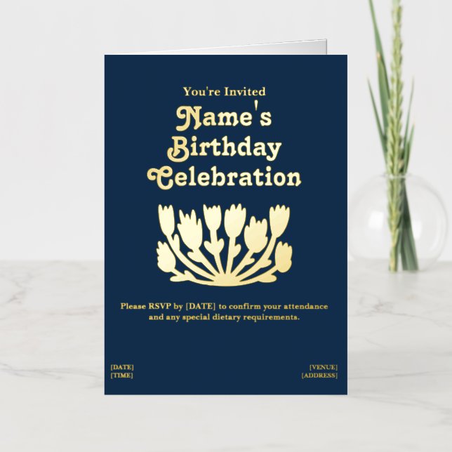Tarjeta de felicitación de cumpleaños con lámina p (Anverso)