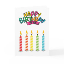Tarjeta de felicitación de cumpleaños con velas co