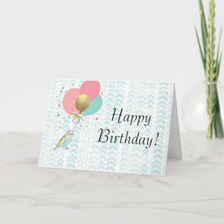 Tarjeta de felicitación de cumpleaños Cute Parakee