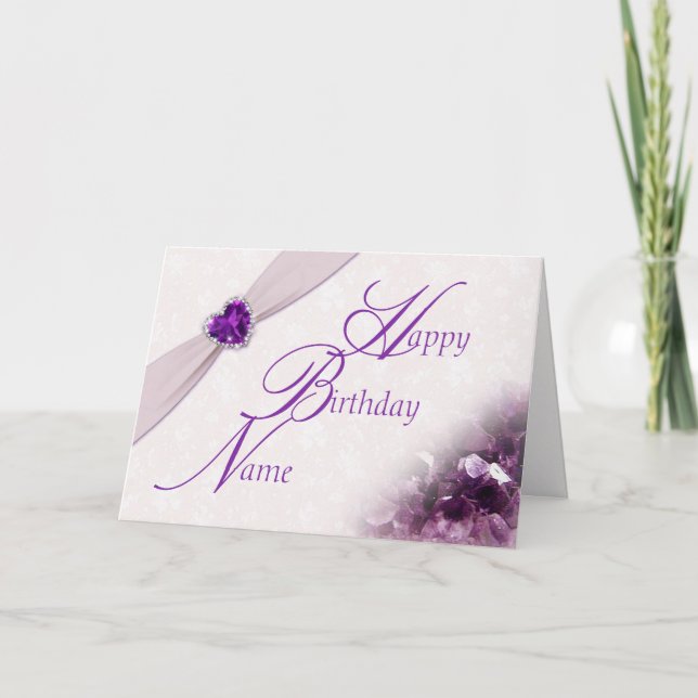 Tarjeta de felicitación de cumpleaños Damask Gemst (Anverso)