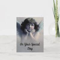 Tarjeta de felicitación de cumpleaños de ángel vin