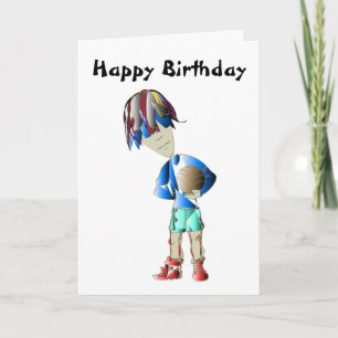 Tarjeta de felicitación de cumpleaños de arte para