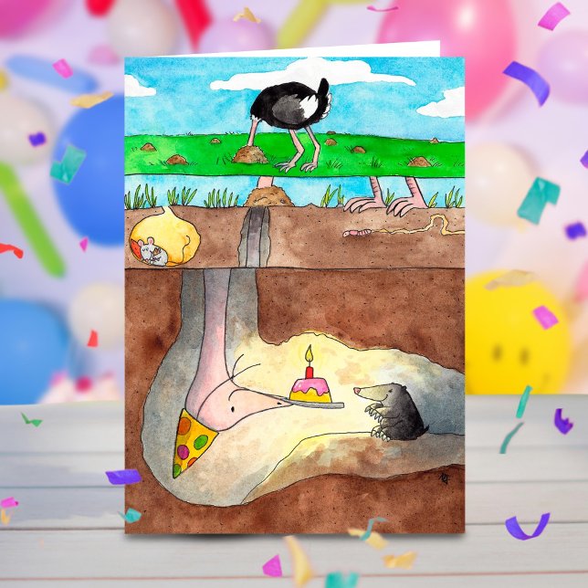 Tarjeta de felicitación de cumpleaños de avestruz  (Subido por el creador)