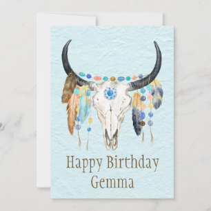 Tarjeta de felicitación de cumpleaños de Boho Deco