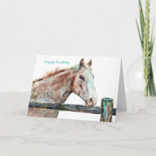 Tarjeta de felicitación de cumpleaños de caballo p
