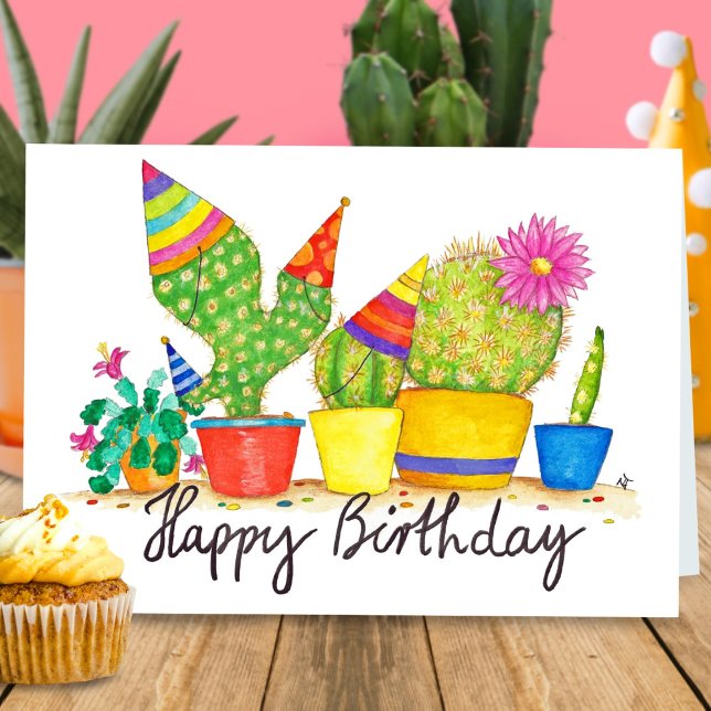 Tarjeta de felicitación de cumpleaños de Cactus po (Subido por el creador)