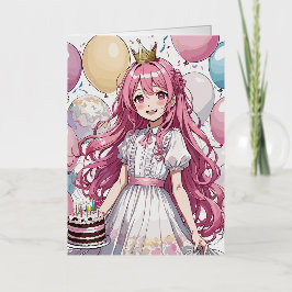 Tarjeta de felicitación de cumpleaños de chica de