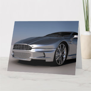 Tarjeta de felicitación de cumpleaños de coche de 