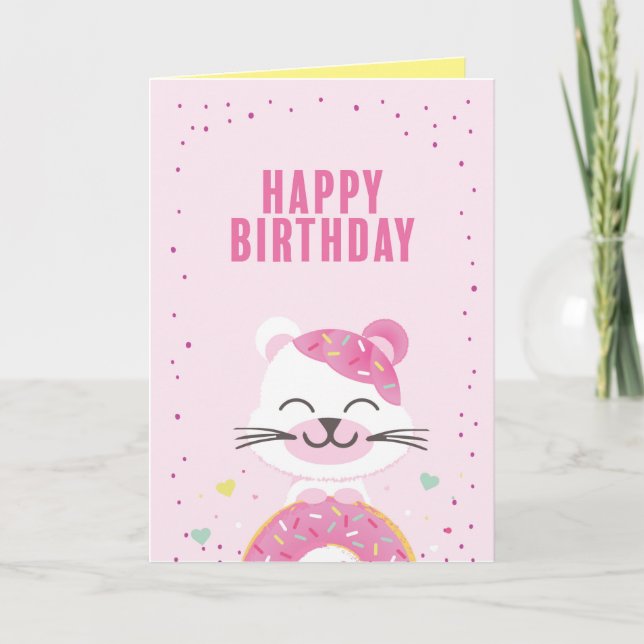 Tarjeta de felicitación de cumpleaños de donut Bea (Anverso)