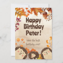 Tarjeta de felicitación de cumpleaños de erizo al