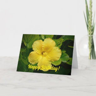 Tarjeta de felicitación de cumpleaños de flor trop