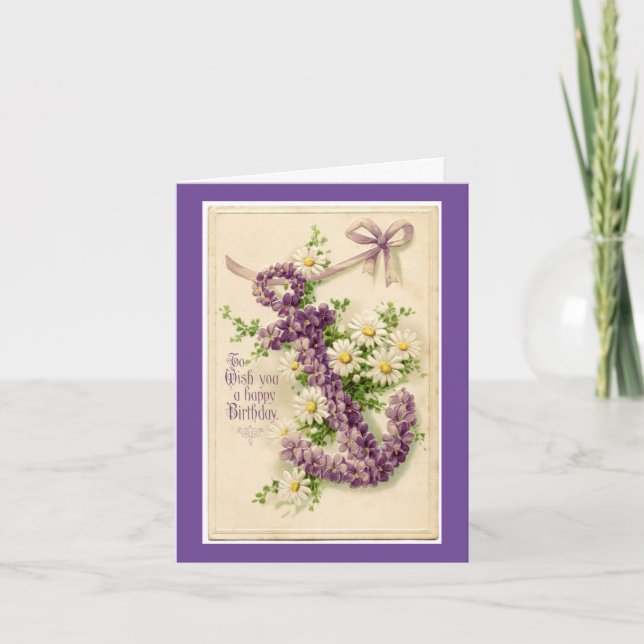 Tarjeta de felicitación de cumpleaños de Floral An (Anverso)
