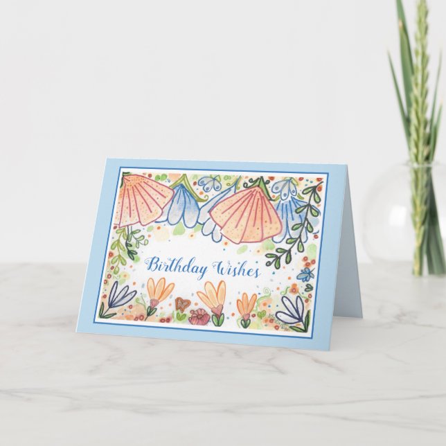 Tarjeta de felicitación de cumpleaños de flores de (Anverso)