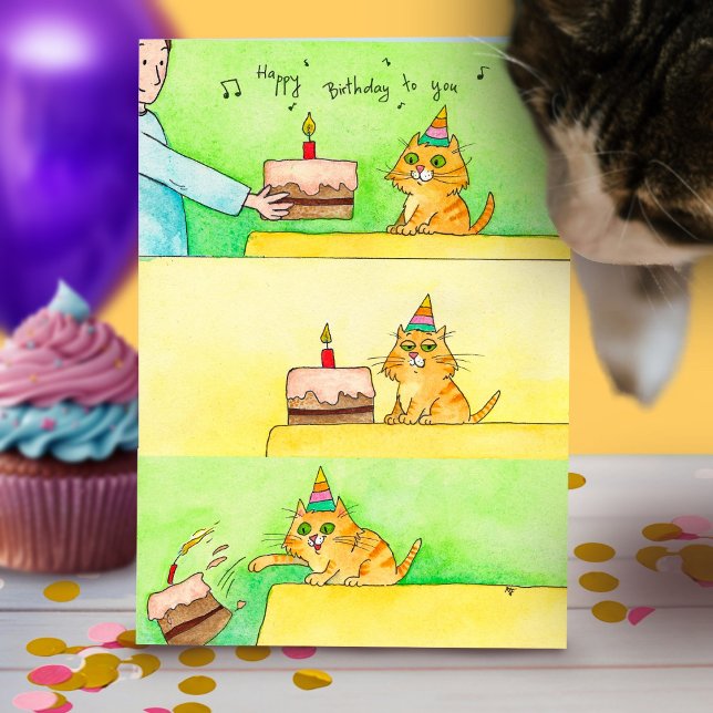 Tarjeta de felicitación de cumpleaños de gato dive (Subido por el creador)