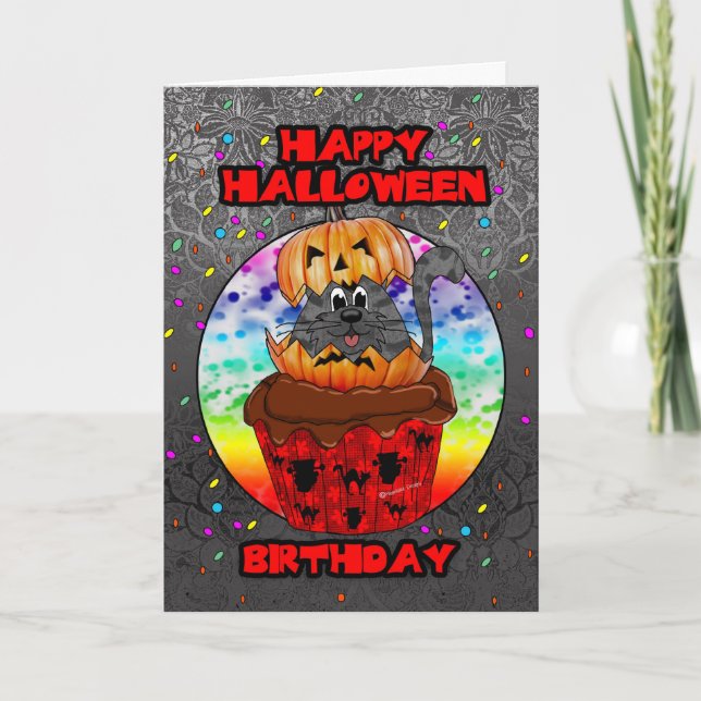 tarjeta de felicitación de cumpleaños de halloween (Anverso)