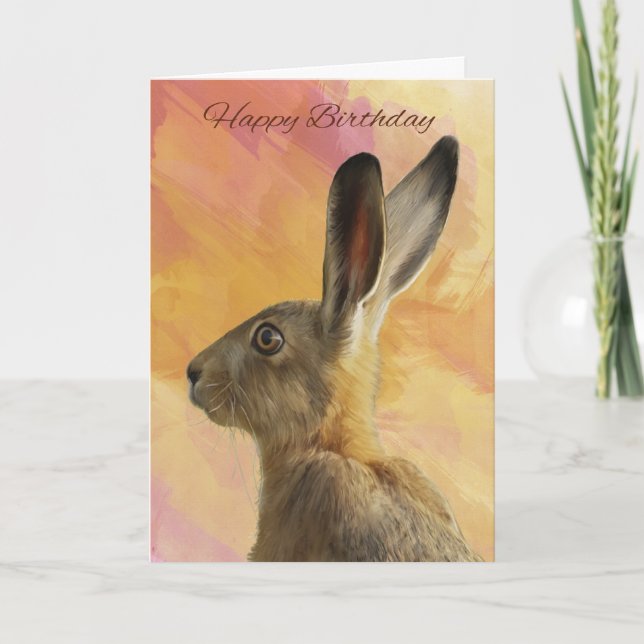 Tarjeta de felicitación de cumpleaños de Hare pint (Anverso)