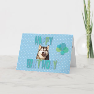 Tarjeta de felicitación de cumpleaños de Husky Dog