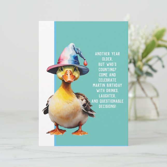 tarjeta de felicitación de cumpleaños de invitació (Anverso de pie)