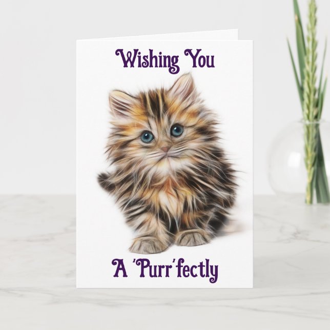 Tarjeta de felicitación de cumpleaños de Kitten (Anverso)