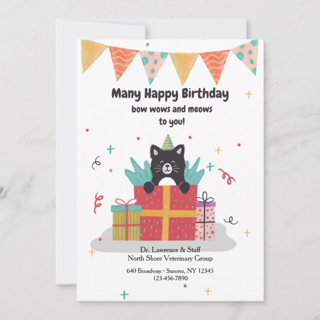 Tarjeta de felicitación de cumpleaños de Kitten de (Anverso)