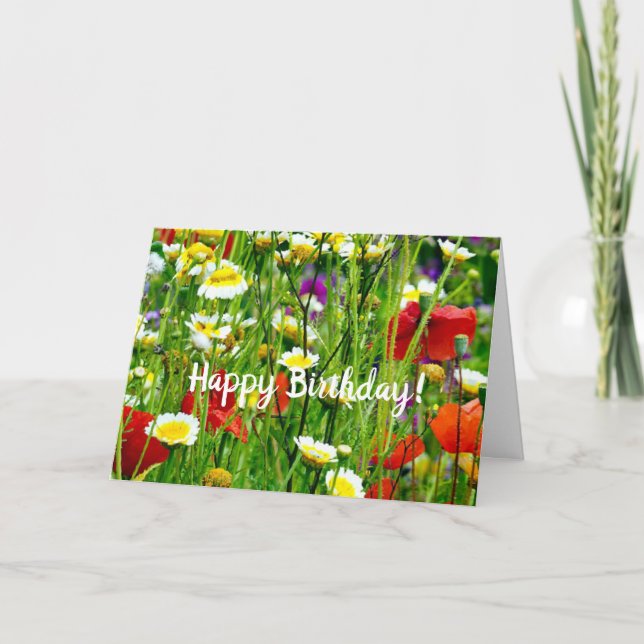 Tarjeta de felicitación de cumpleaños de las flore (Anverso)