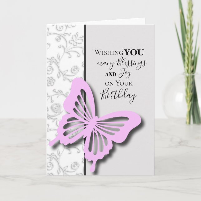 tarjeta de felicitación de cumpleaños de mariposa  (Anverso)