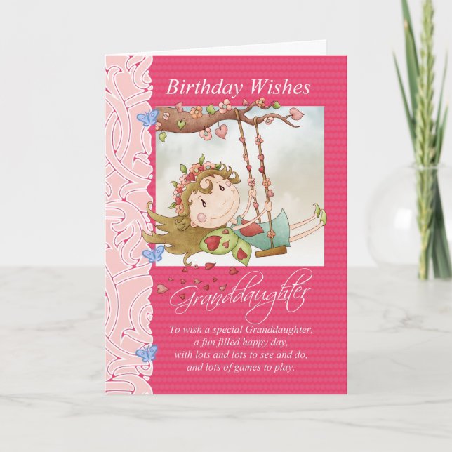 tarjeta de felicitación de cumpleaños de nieta (Anverso)