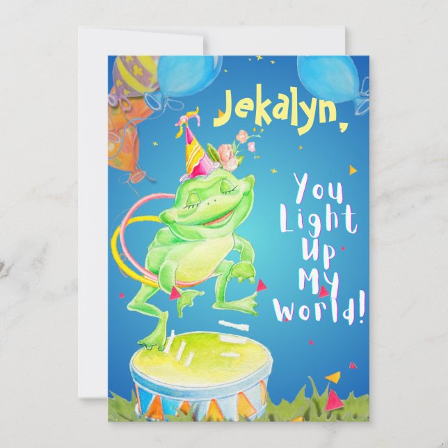 Tarjeta de felicitación de cumpleaños de niñas peq (Anverso)