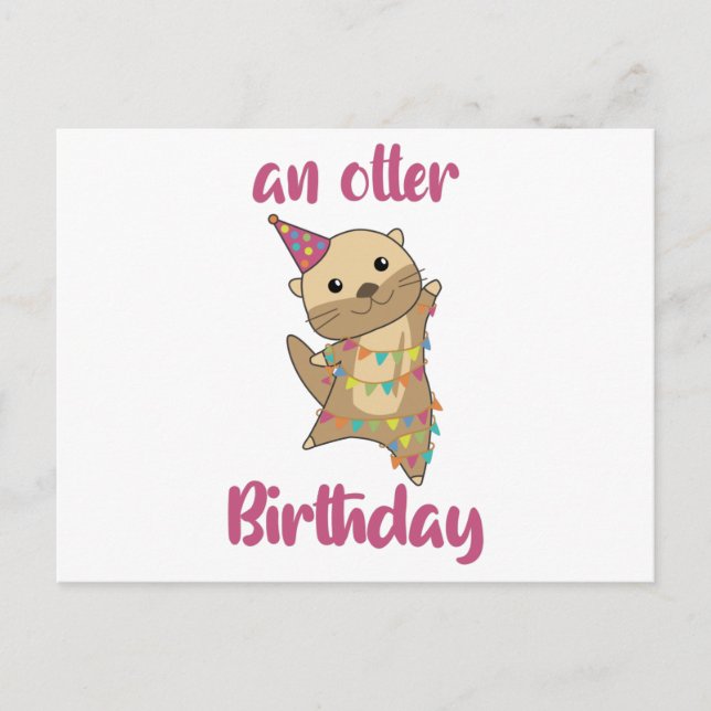 Tarjeta de felicitación de cumpleaños de nutria, F (Anverso)