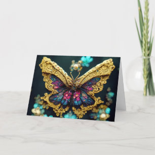 Tarjeta de felicitación de cumpleaños de oro y mar