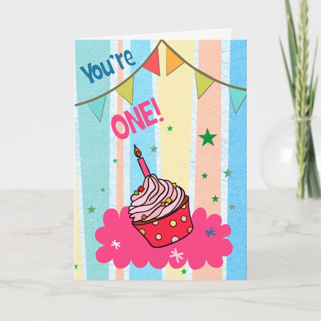 Tarjeta de felicitación de cumpleaños de Pastel Cu (Anverso)