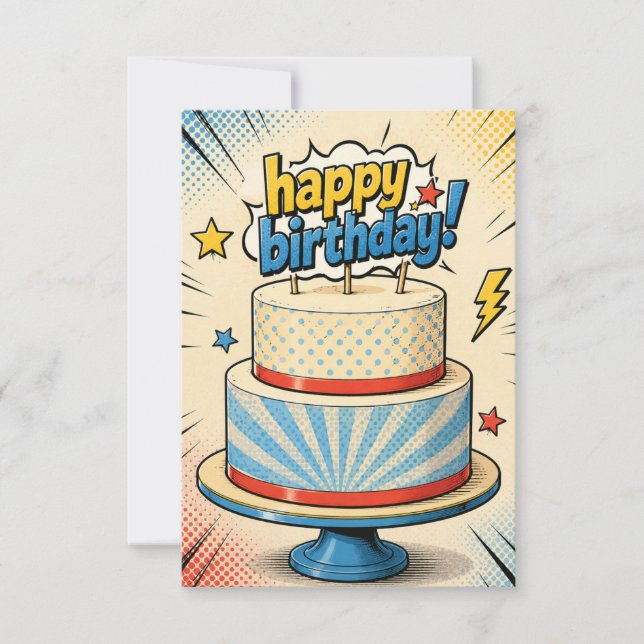 tarjeta de felicitación de cumpleaños de pastel de (Anverso)